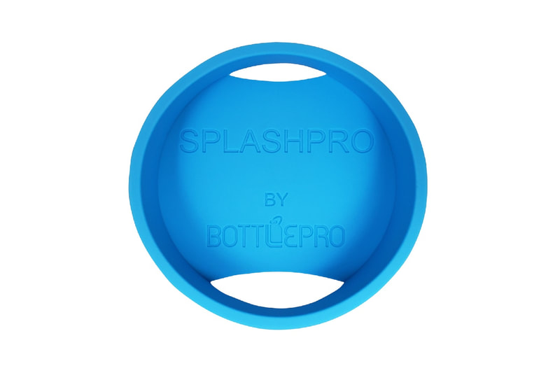 SplashPro splash guard.  Works with wide mouth bottles like Hydro Flasks, Iron Flasks, Takeyas, and ThermoFlasks.  High flow and low flow openings.