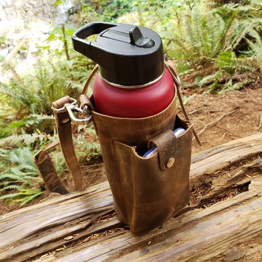 HikerPouch Leather Bottle Sling