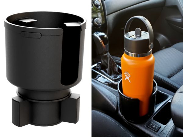 BottlePro Max cup holder adapter for large water bottles like Hydro Flasks, Iron Flasks, Takeyas, ThermoFlasks, Yeti 36oz Ramblers, Nalgenes, and Klean Kanteens.