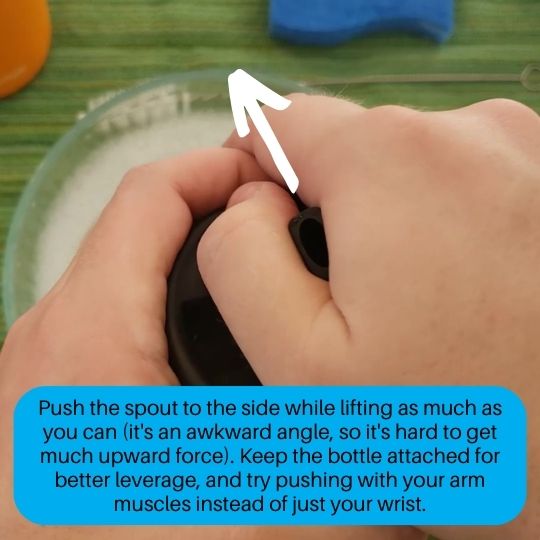 Push Spout to the Side, Lift as Much as Possible