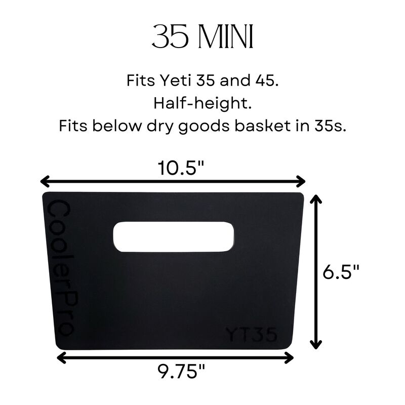 Showing dimensions for the 35 Mini divider.